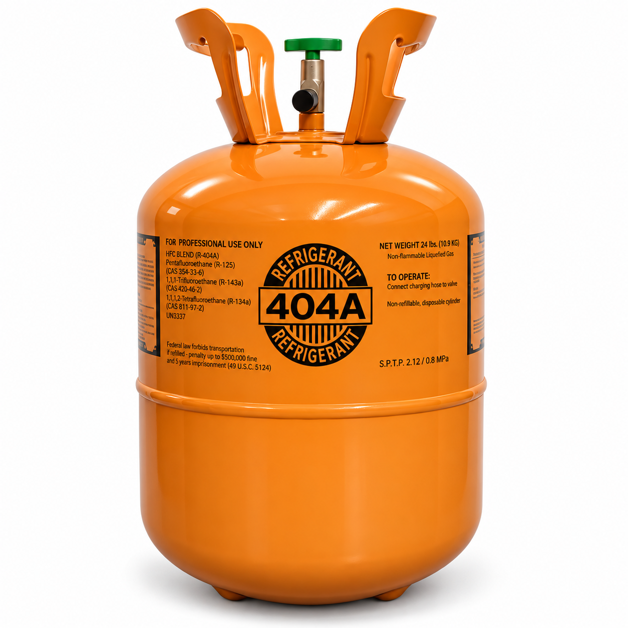 R-404A Refrigerant – 24 lb Factory Sealed Cylinder