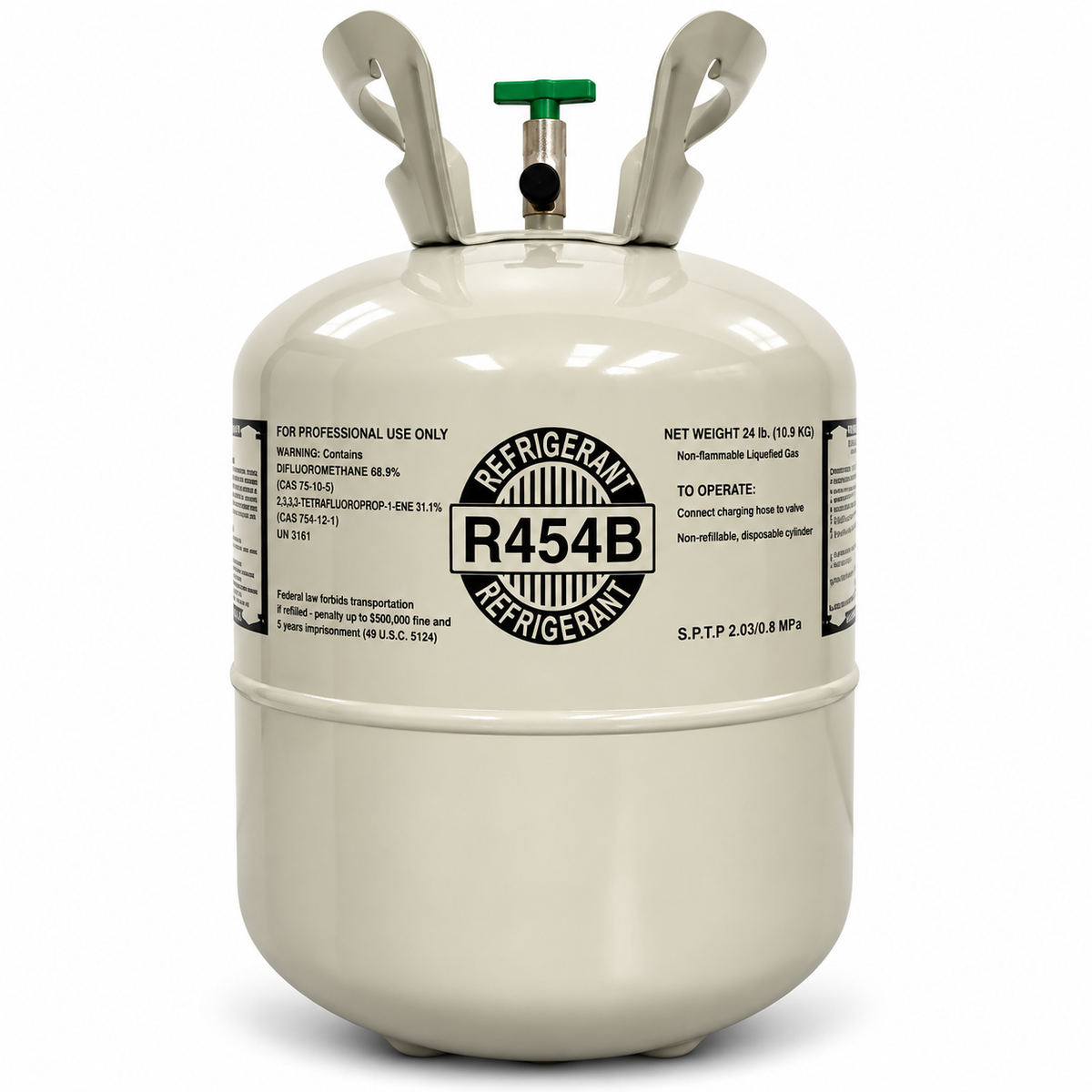 R-454B Refrigerant – 22 lb Factory Sealed Cylinder