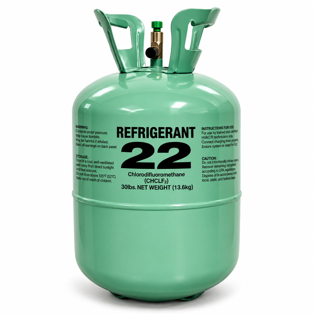 R-22 Refrigerant – 30 lb Factory Sealed Cylinder