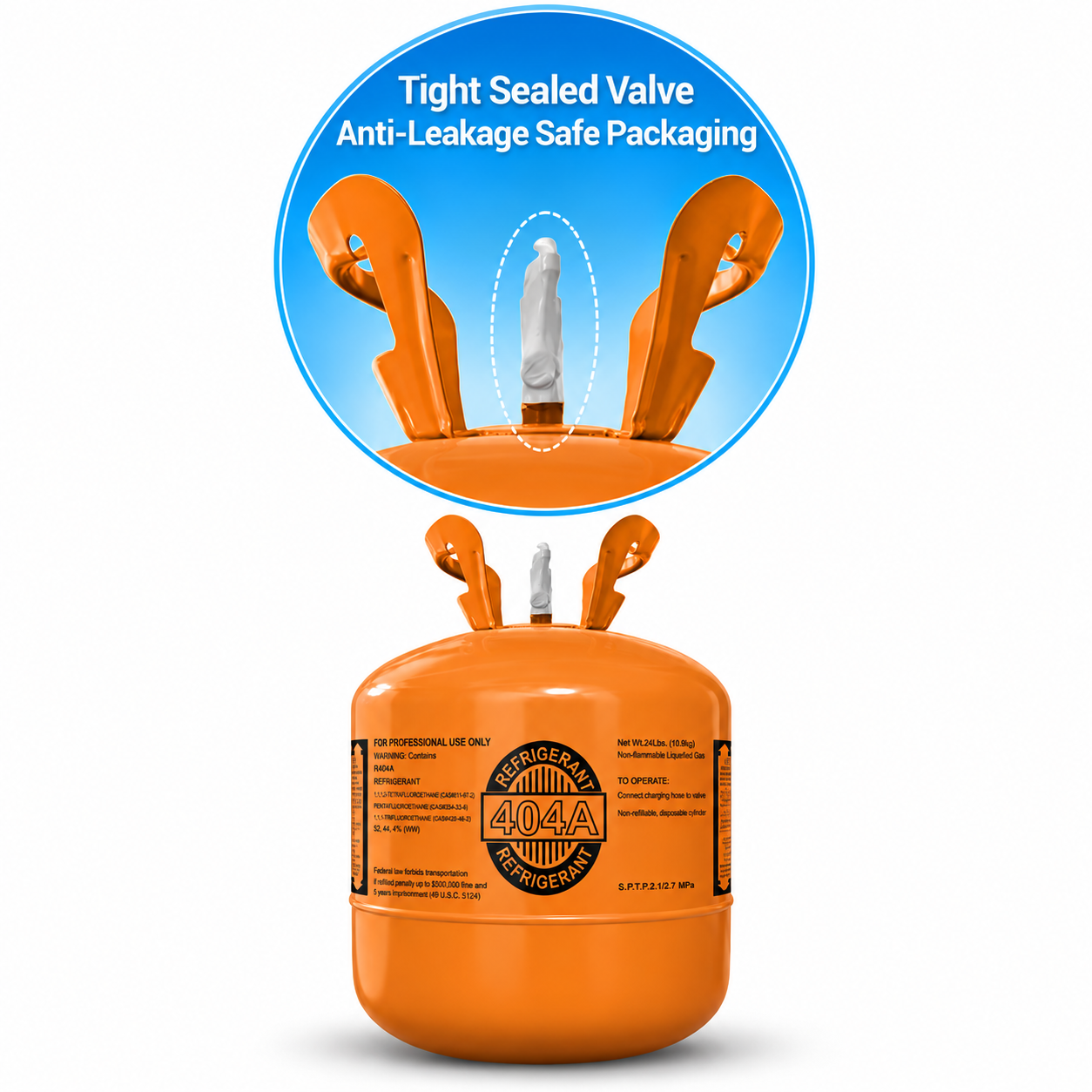 R-404A Refrigerant – 24 lb Factory Sealed Cylinder