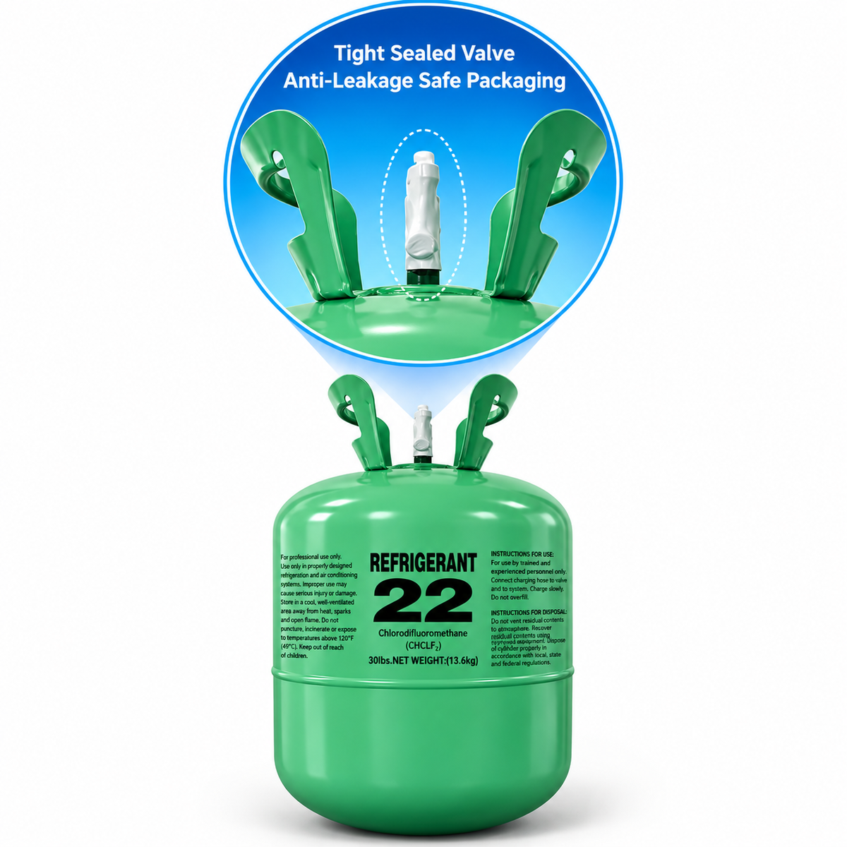 R-22 Refrigerant – 30 lb Factory Sealed Cylinder