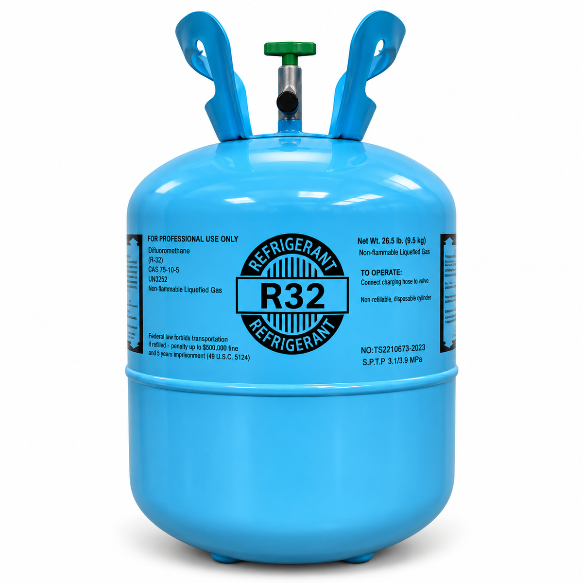 R-32 Refrigerant – 20 lb Factory Sealed Cylinder