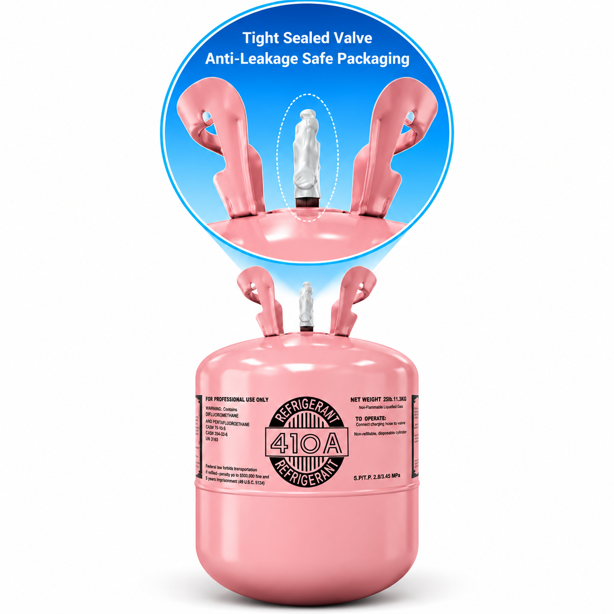 R-410A Refrigerant – 25 lb Factory Sealed Cylinder