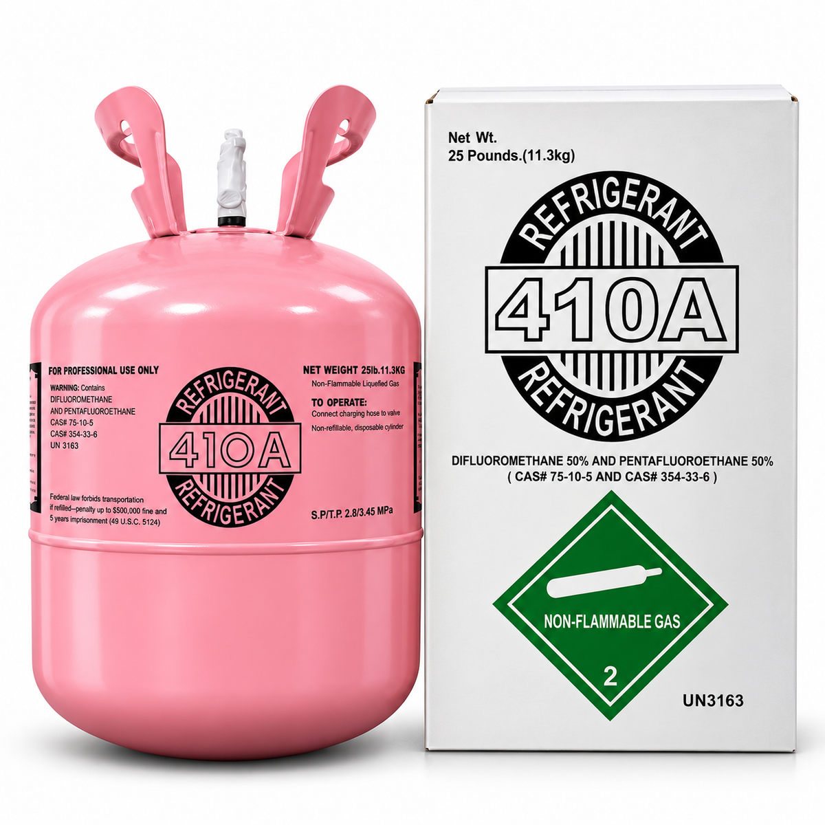 R-410A Refrigerant – 25 lb Factory Sealed Cylinder