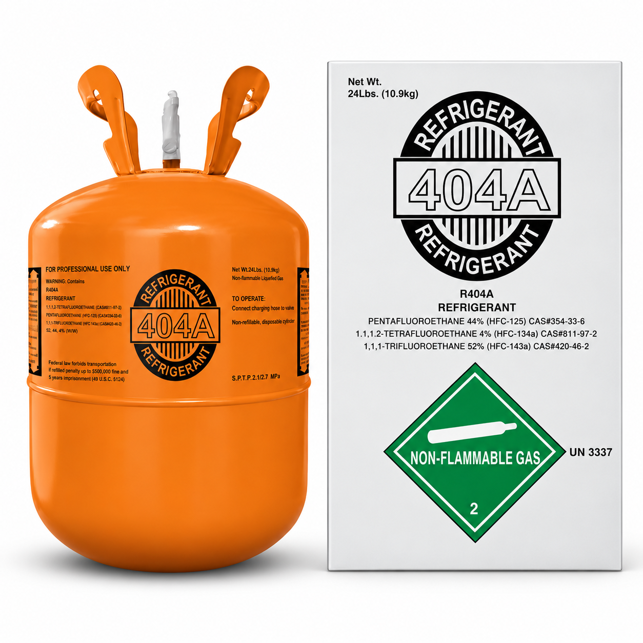 R-404A Refrigerant – 24 lb Factory Sealed Cylinder