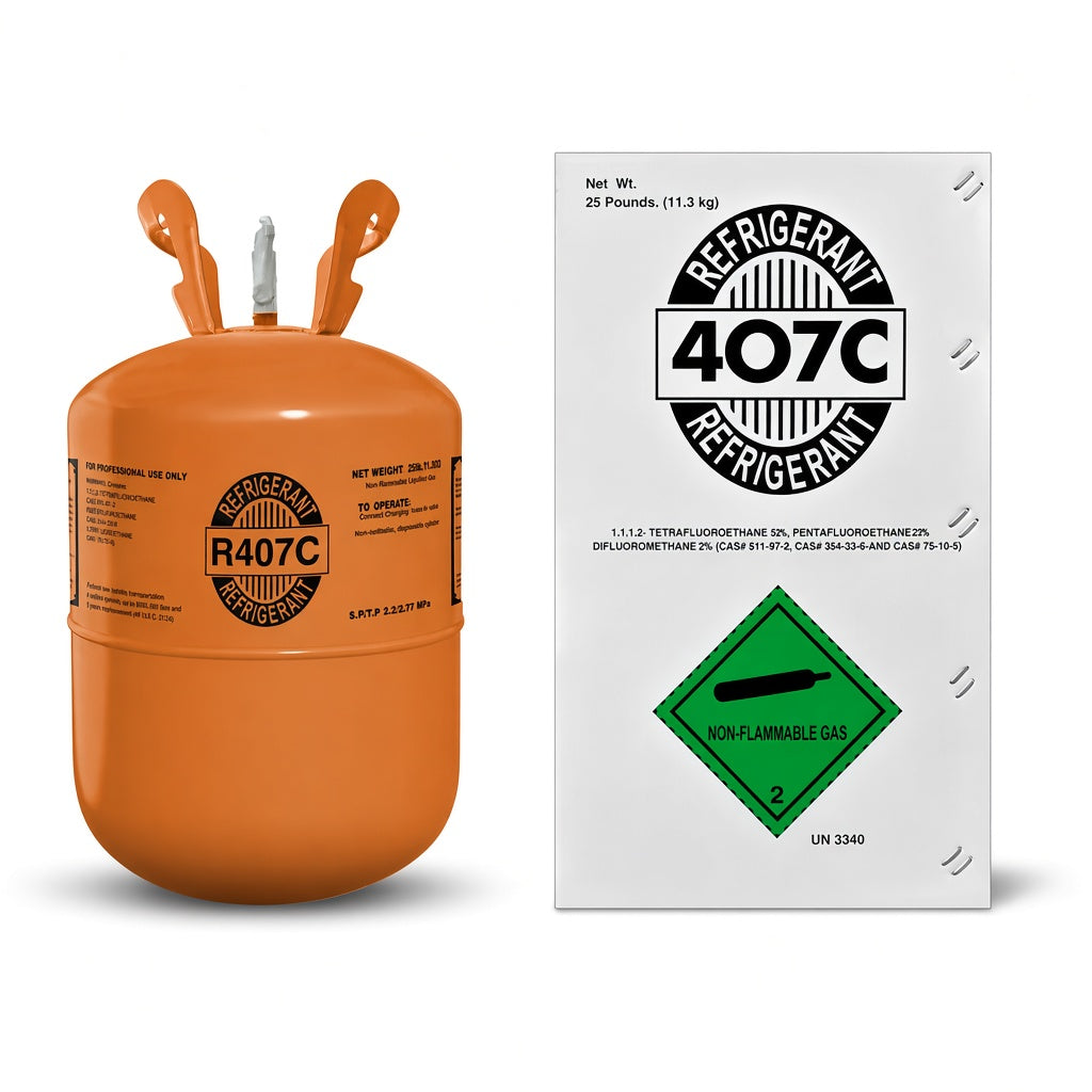 R-407C Refrigerant – 25 lb Factory Sealed Cylinder