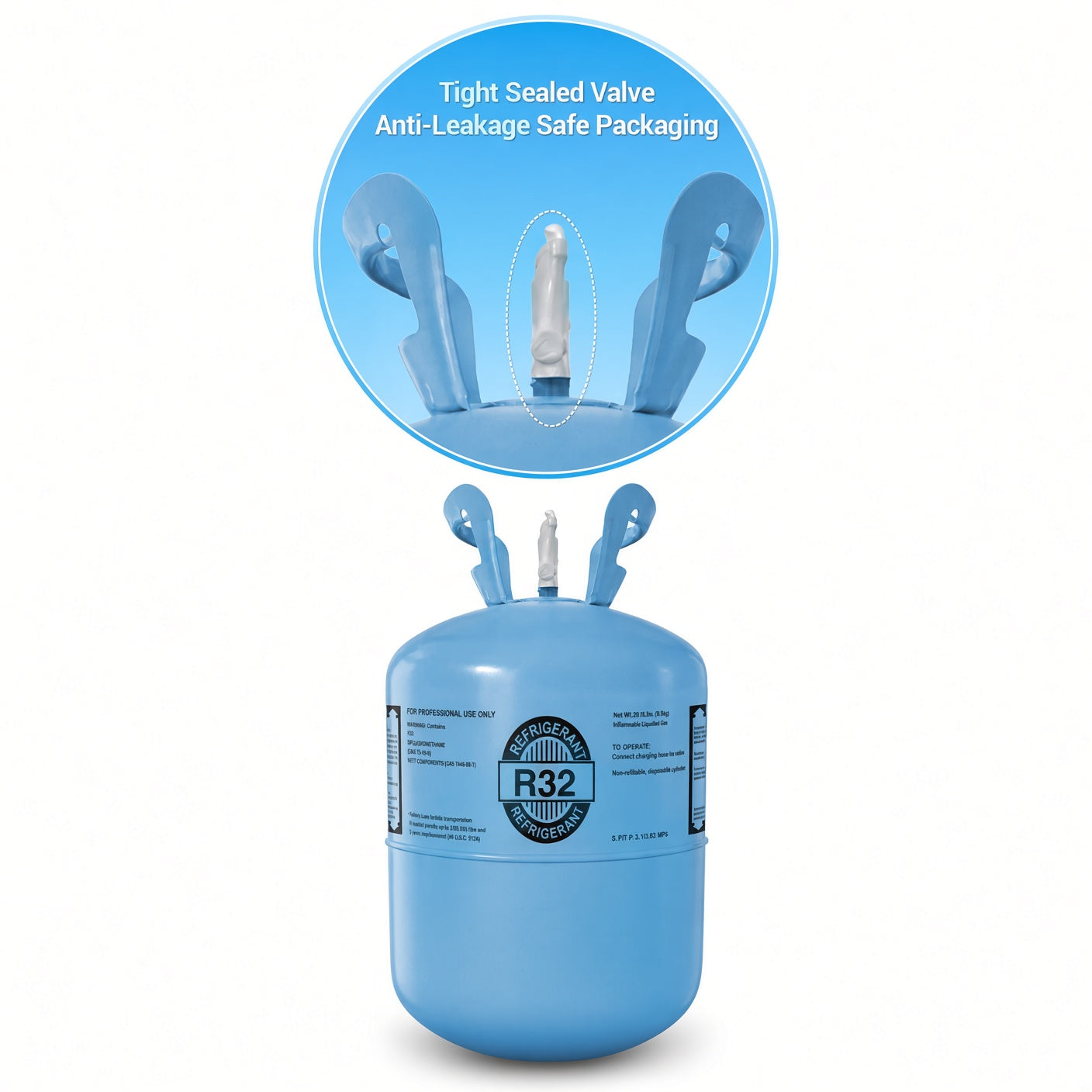 R-32 Refrigerant – 20 lb Factory Sealed Cylinder