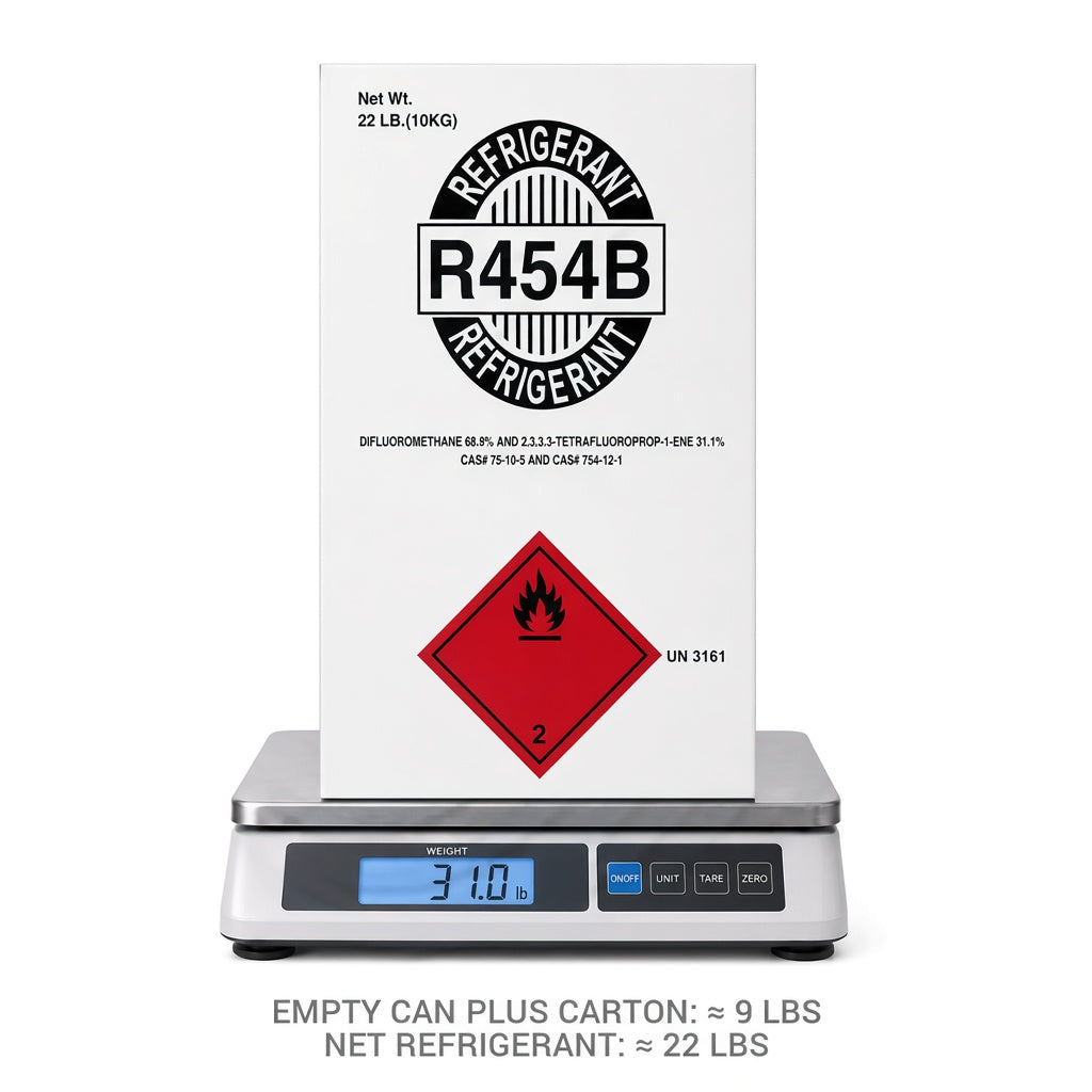 R-454B Refrigerant – 22 lb Factory Sealed Cylinder