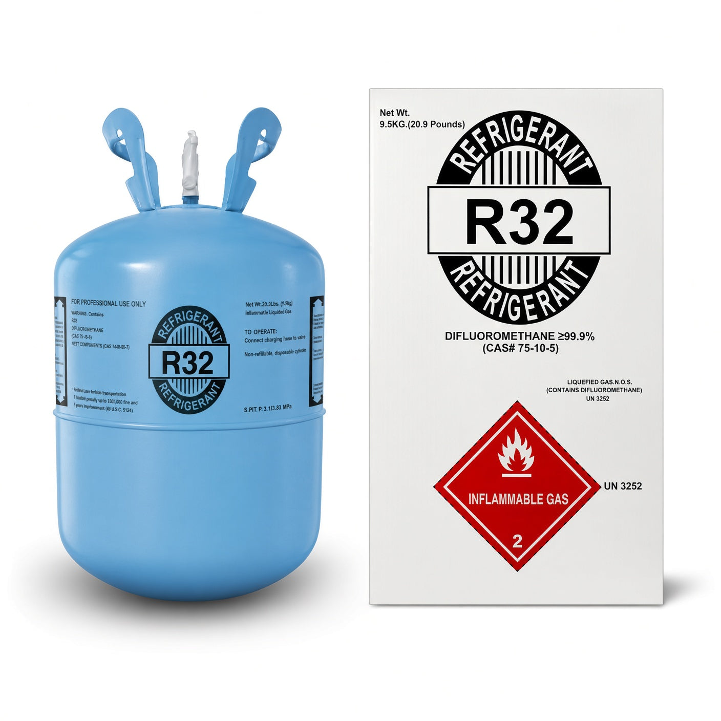 R-32 Refrigerant – 20 lb Factory Sealed Cylinder