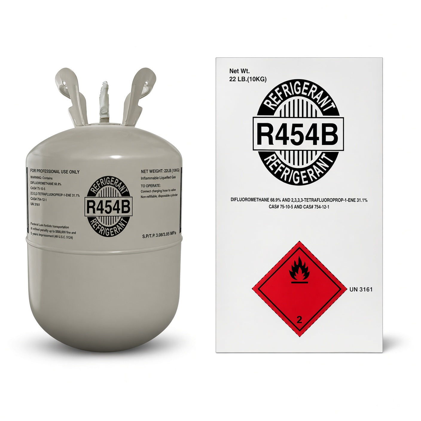 R-454B Refrigerant – 22 lb Factory Sealed Cylinder